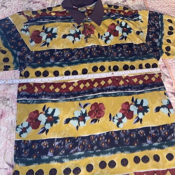 Tommy Bahama Polo Shirt Men Size Large Floral Print Short Sleeve Hawaiian - Picture 2 of 10